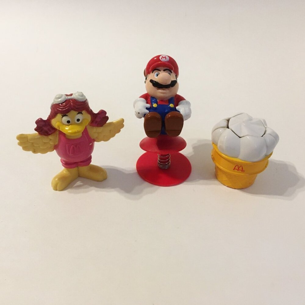 McDonald's Toys Birdie Super Mario Ice Cream Cone Transformer Collectible Lot 3